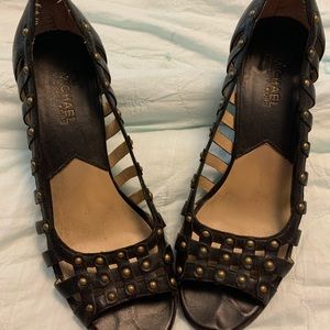 Michael Kors black peep toe heels 👠